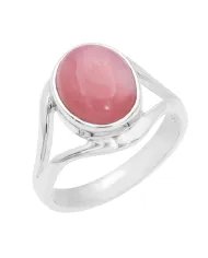 Pink Opal Ring - 925 Sterling Silver Handmade Oval Gemstone Jewelry