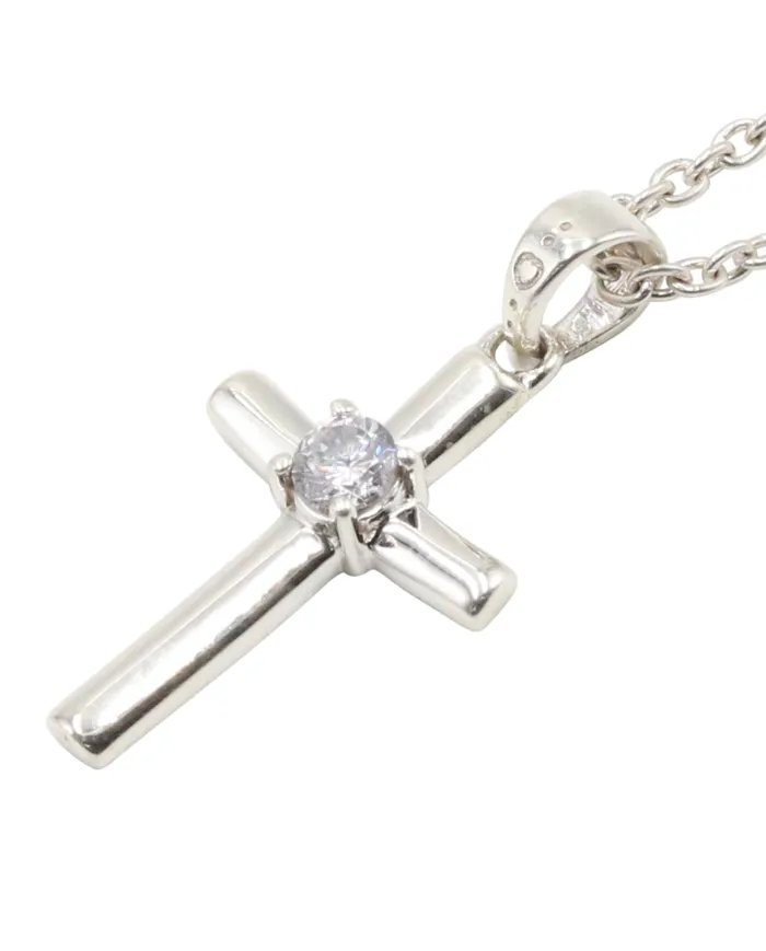 Swarovski Crystal Cross Pendant - 925 Sterling Silver  Religious Jewelry
