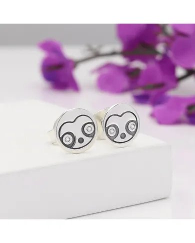 Sloth Stud Earrings - 925 Sterling Silver Swarovski Crystal Jewelry
