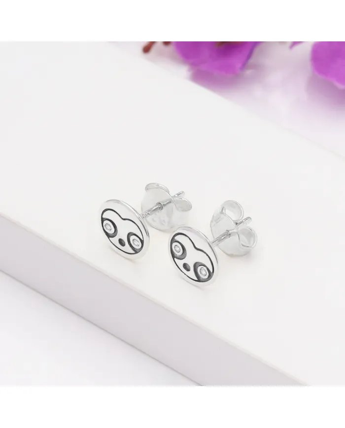 Sloth Stud Earrings - 925 Sterling Silver Swarovski Crystal Jewelry