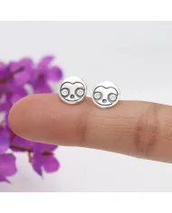 Sloth Stud Earrings - 925 Sterling Silver Swarovski Crystal Jewelry