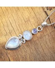Rainbow Moonstone Pendant - Handmade 925 Silver Gemstone Jewelry