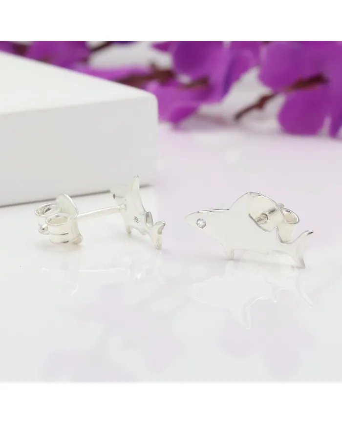 Sark Stud Earrings - 925 Sterling Silver Swarovski Crystal Jewelry