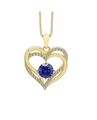 Tanzanite Heart Pendant - Gold Plated 925 Sterling Silver Jewelry
