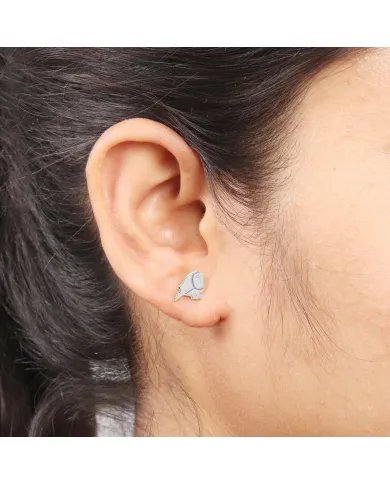 Moissanite Bird Stud Earrings - 925 Sterling Silver Animal Jewelry