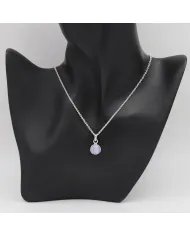 Blue Lace Agate Pendant - 925 Sterling Silver Handmade Jewelry