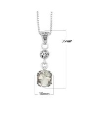Green Amethyst Pendant Necklace – 925 Sterling Silver Charm Jewelry
