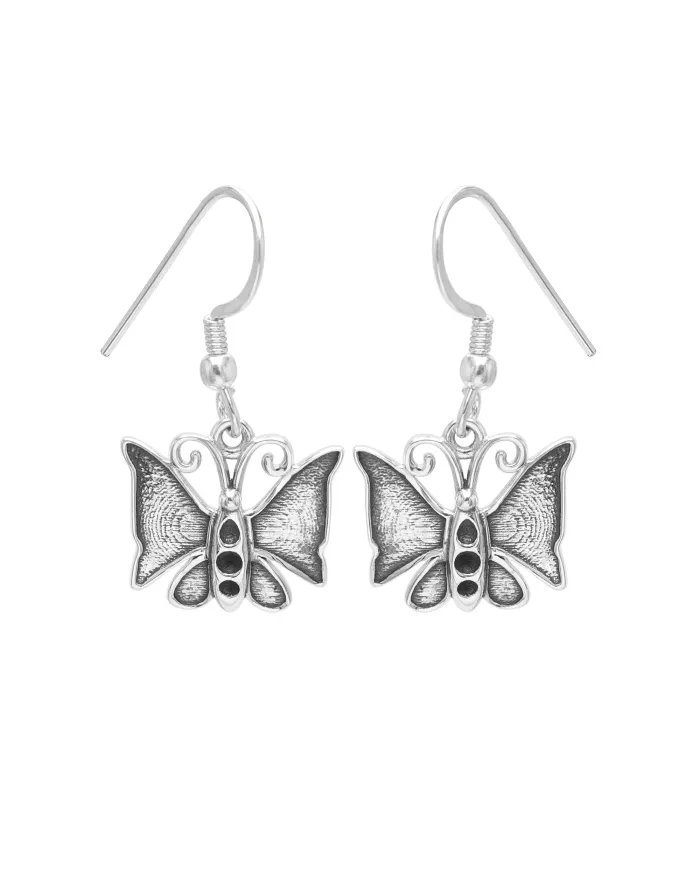 Dainty Butterfly Earrings - 925 Silver Oxidized Jewelry for Women