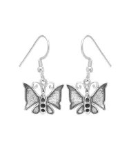 Dainty Butterfly Earrings - 925 Silver Oxidized Jewelry for Women