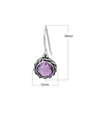 Amethyst Earrings - Handmade 925 Sterling Silver Gemstone Jewelry