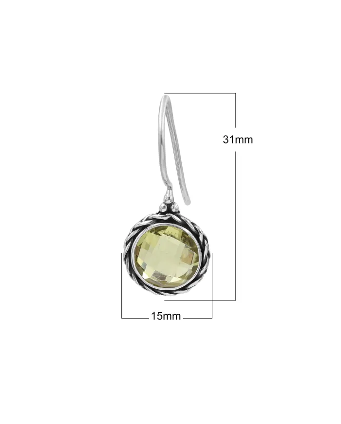 Lemon Quartz Earrings - 925 Sterling Silver Gemstone Jewelry