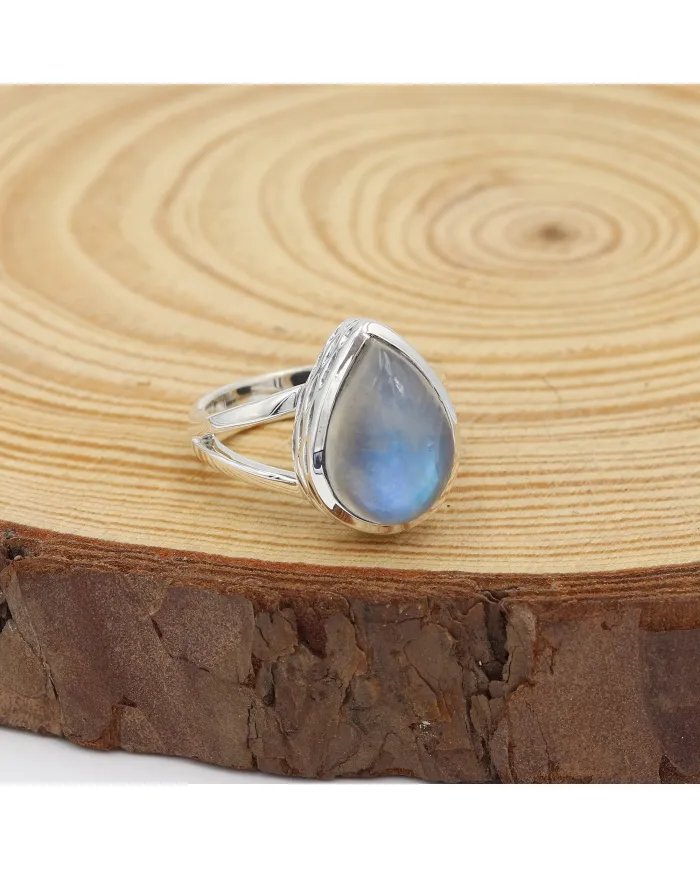 Rainbow Moonstone Ring – Handmade 925 Sterling Silver June Jewelry
