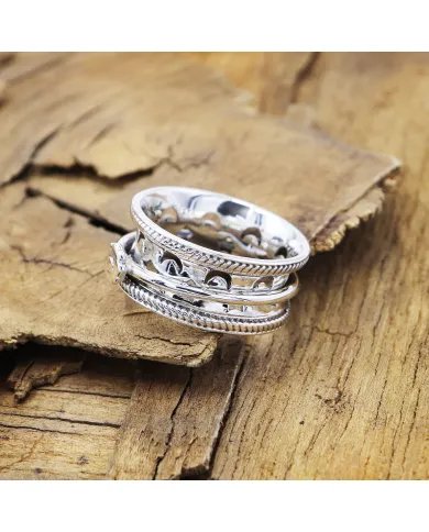 925 Sterling Silver Spinner Ring - Fidget Anxiety & Stress Relief Jewelry