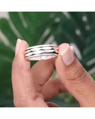 925 Sterling Silver Spinner Ring Fidget Anxiety Ring for Women and Men