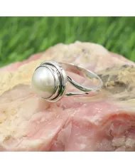 Freshwater Pearl Ring - 925 Sterling Silver Unisex Gemstone Jewelry