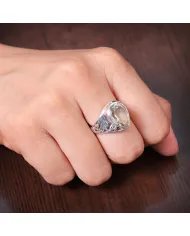 Natural Green Amethyst Ring - Sterling Silver Handmade Gemstone Jewelry