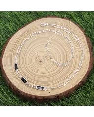 Black Onyx Necklace - 925 Sterling Silver Handmade Chain Jewelry