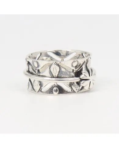 925 Sterling Silver Spinner Ring – Handmade Fidget Oxidized Finish