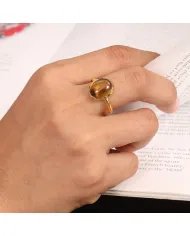 Tiger Eye Gemstone Ring in 925 Sterling Silver Handmade Jewelry