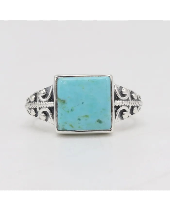 Authentic Arizona Turquoise Ring – Sterling Silver Handmade Gemstone Jewelry