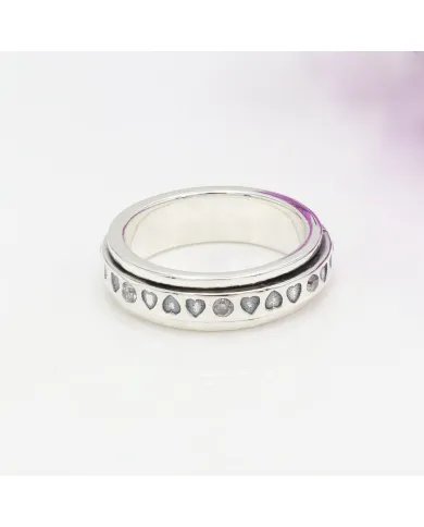Handmade Swarovski Crystal Spinner Ring - Sterling Silver Statement Ring for Stress Relief
