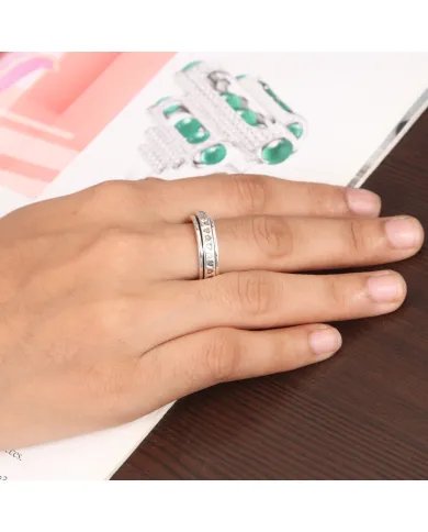 Handmade Swarovski Crystal Spinner Ring - Sterling Silver Statement Ring for Stress Relief