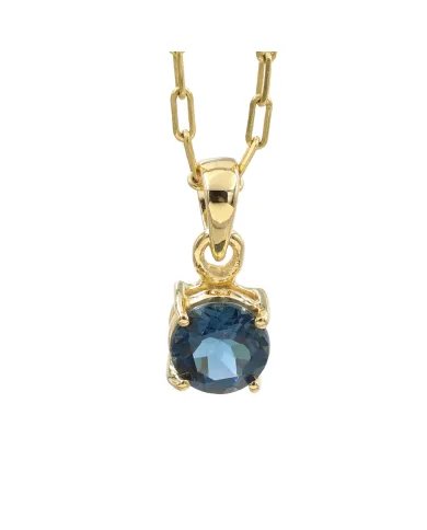 London Blue Topaz Pendant - Handmade Gold Plated 925 Silver Jewelry