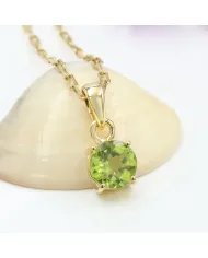 Peridot Pendant - Handmade Gold Plated 925 Silver Jewelry