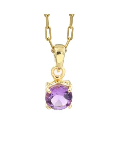 Amethyst Pendant - 925 Sterling Silver Minimalist Gemstone Jewelry