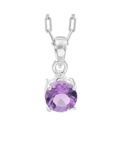 Amethyst Pendant - Handmade 925 Sterling Silver Minimalist Jewelry