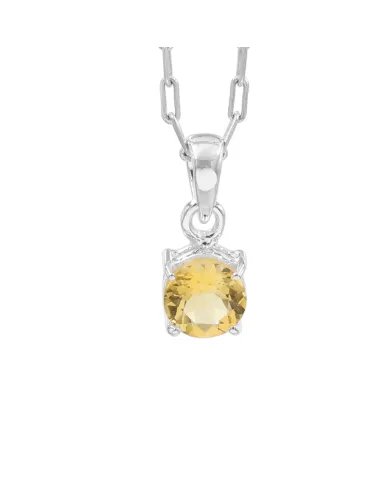 Citrine Sterling Silver Pendant Necklace - Handmade Gemstone Jewelry