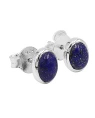 Lapis Lazuli Studs - Handmade 925 Sterling Silver Minimalist Jewelry