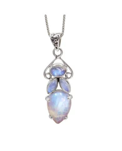 Natural Moonstone Pendant - 925 Sterling Silver Birthstone Jewelry