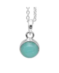 Natural Amazonite Pendant Necklace - 925 Sterling Silver Jewelry
