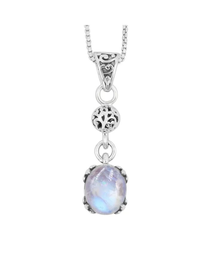 Rainbow Moonstone Pendant – Handmade 925 Sterling Silver Charm Jewelry