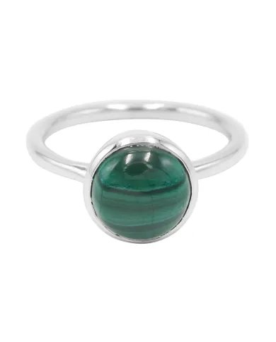 Natural Malachite Ring – Handmade 925 Sterling Silver Minimalist Jewelry