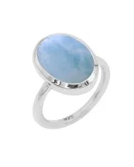 Natural Rutilated Quartz Ring - 925 Sterling Silver Oval Shape Jewelry