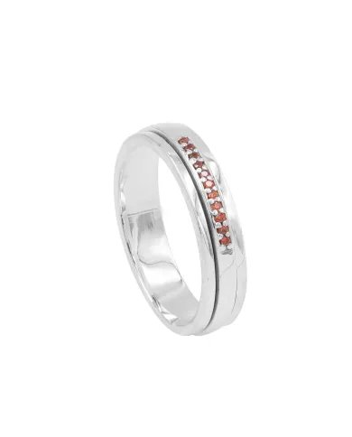 Garnet Spinner Ring – 925 Sterling Silver Anxiety & Stress Relief Jewelry