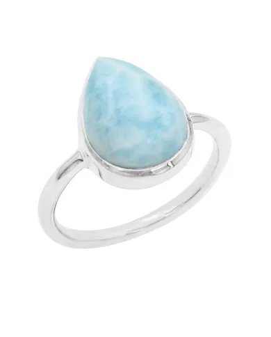 Larimar Ring - Sterling Silver Handmade Ring Statement Ring Enhance Beauty Ring Dainty Ring for Women