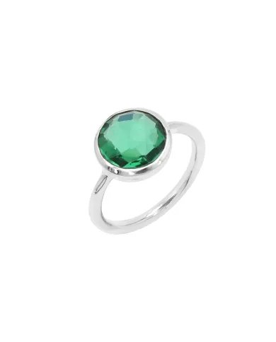 Green Glass Gemstone Ring - Sterling Silver Ring Dainty Ring Minimalist Ring Handmade Ring Versatile Ring for Her