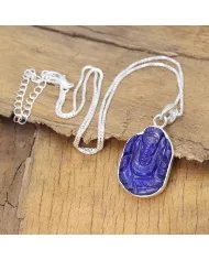 Lapis Lazuli Pendant - Sterling Silver Lord Ganesha Pendant for Her & Him