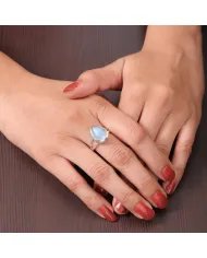 Rainbow Moonstone Ring – Handmade 925 Sterling Silver June Jewelry