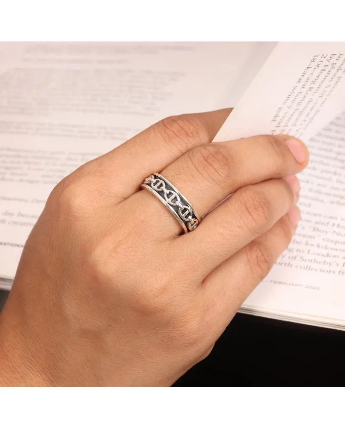 Marina Chain Spinner Ring - 925 Silver Meditation Worry & Fidget Jewelry