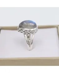 Rainbow Moonstone Ring – Handmade 925 Sterling Silver June Jewelry