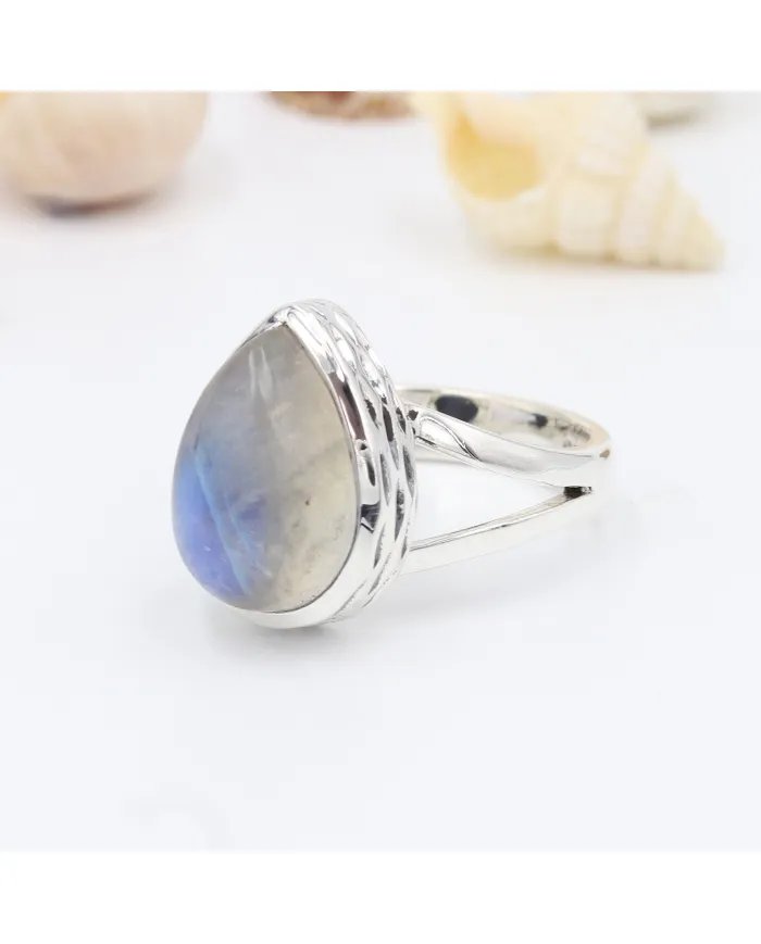 Rainbow Moonstone Ring – Handmade 925 Sterling Silver June Jewelry