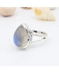 Rainbow Moonstone Ring – Handmade 925 Sterling Silver June Jewelry