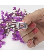 Handmade Amethyst Ring - 925 Sterling Silver Statement Ring for Her & Him