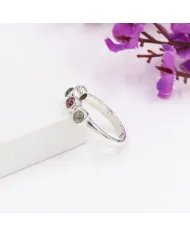 Natural Tourmaline Ring - Sterling Silver Ring Band Ring Minimalist Ring Four Stone Ring