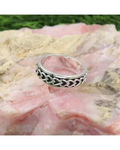 925 Sterling Silver Heart Spinner Ring - Handmade Anxiety & Fidget