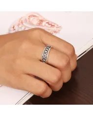 925 Sterling Silver Heart Spinner Ring - Handmade Anxiety & Fidget